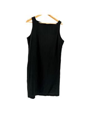 Vintage 90s John Paul Richard Black Minimalist Square Neck Shift Dress